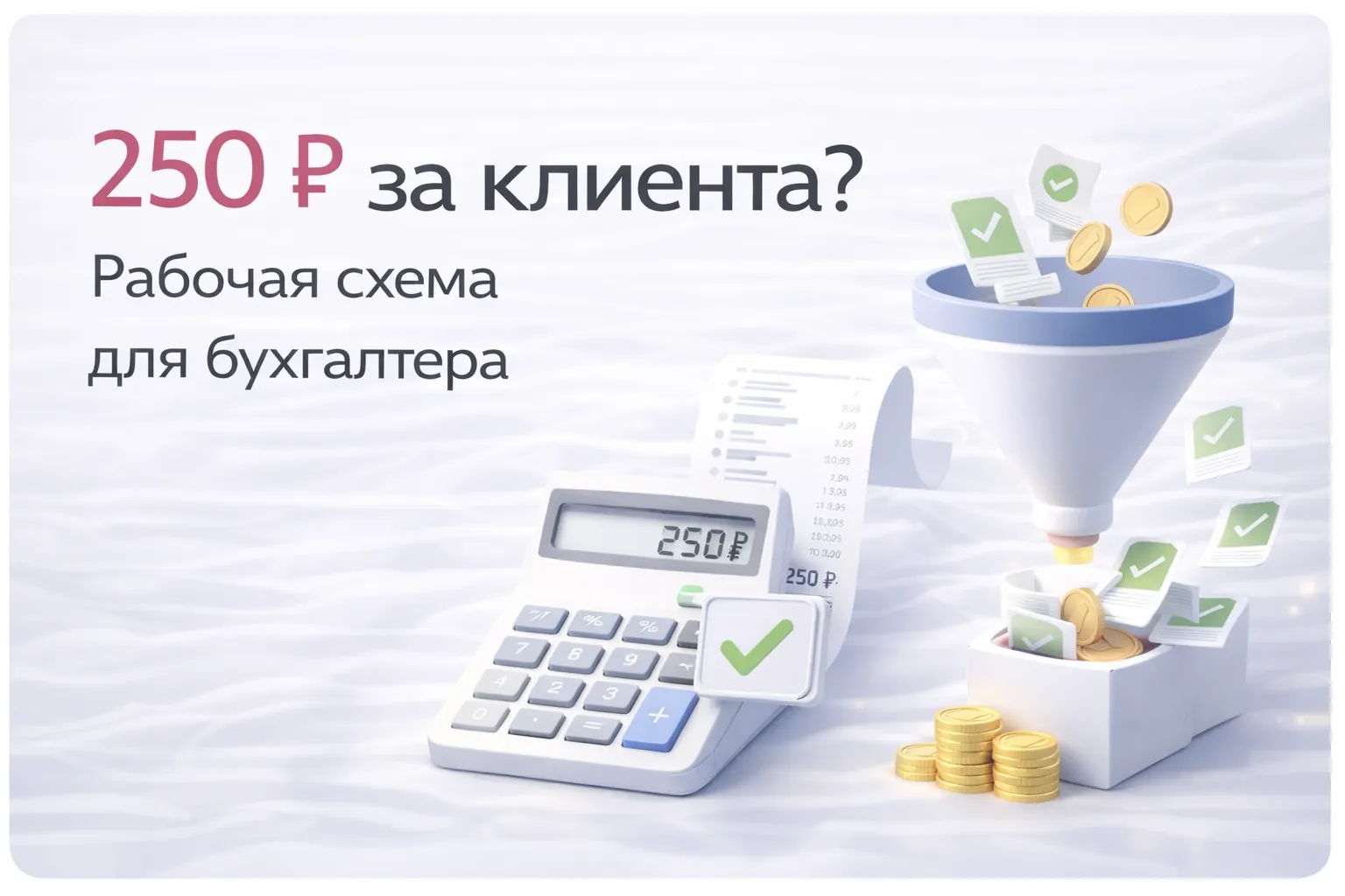 250 ₽ за клиента? Рабочая схема для бухгалтера